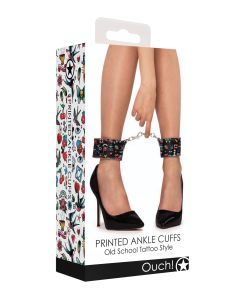 Shots Ouch Old School Tattoo Style Printed Ankle Cuffs